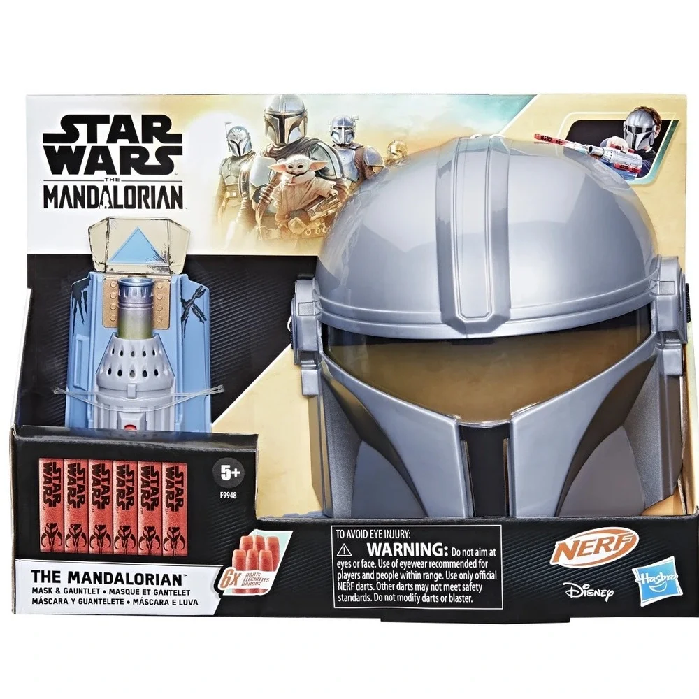 Star Wars The Mandalorian Mask‎ & Gauntlet Set NERF Dart Blaster Toy